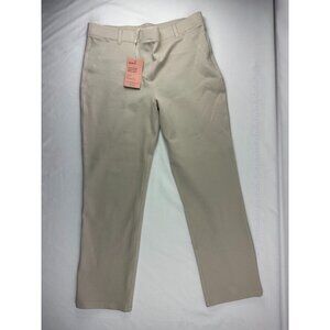 NWT Quince Pants Ecru Ponte Straight Leg Faux Pockets Women's M